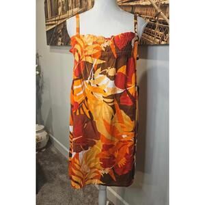 Nwt Saks True Destinations Colorful Tropical Print Dress - Size M